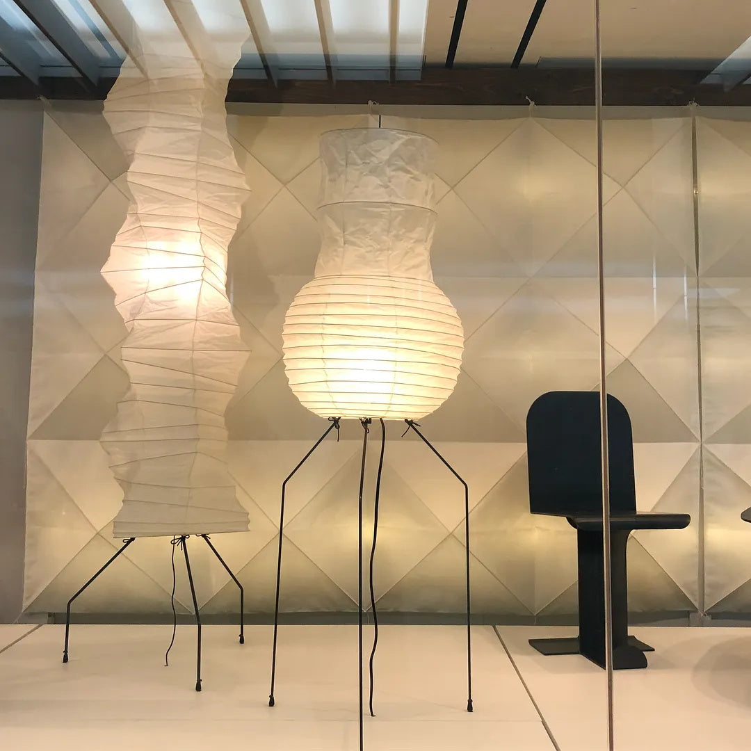 Lampa podłogowa papier ryżowy E27 stojąca metalowa do salonu i sypialni