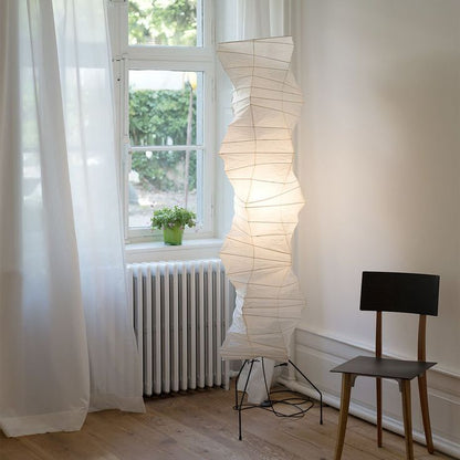 Lampa podłogowa papier ryżowy E27 stojąca metalowa do salonu i sypialni