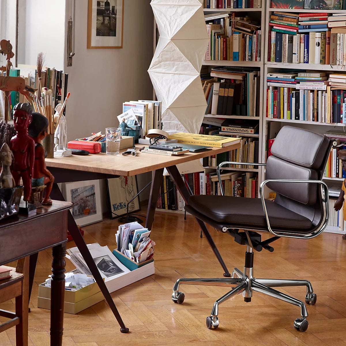 Lampa podłogowa papier ryżowy E27 stojąca metalowa do salonu i sypialni