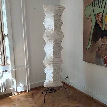 Lampa podłogowa papier ryżowy E27 stojąca metalowa do salonu i sypialni