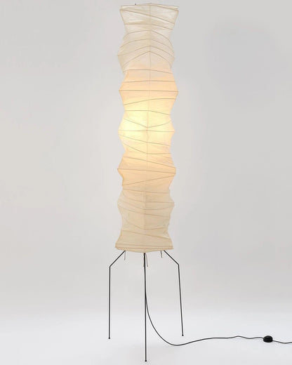 Lampa podłogowa papier ryżowy E27 stojąca metalowa do salonu i sypialni