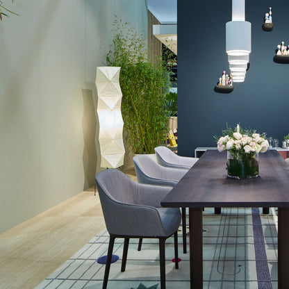 Lampa podłogowa papier ryżowy E27 stojąca metalowa do salonu i sypialni