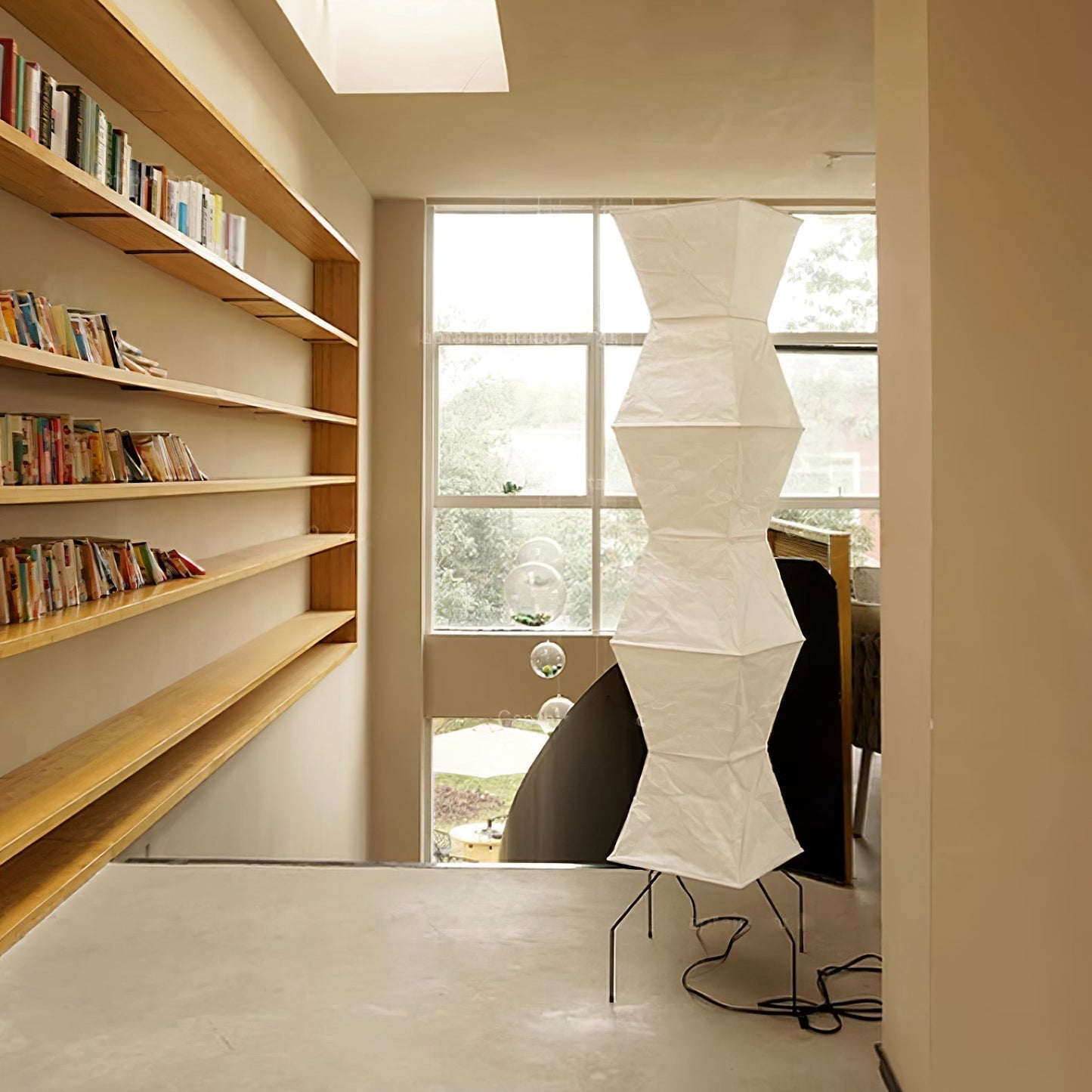 Lampa podłogowa papier ryżowy E27 stojąca metalowa do salonu i sypialni