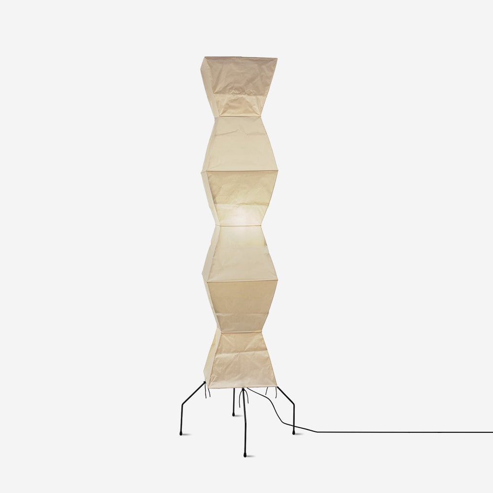 Lampa podłogowa papier ryżowy E27 stojąca metalowa do salonu i sypialni