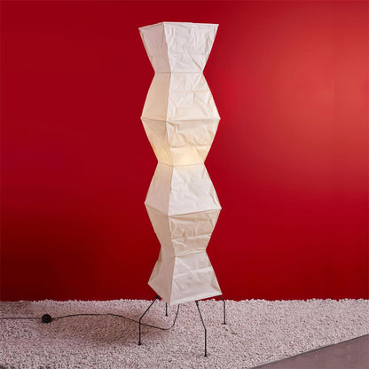Lampa podłogowa papier ryżowy E27 stojąca metalowa do salonu i sypialni