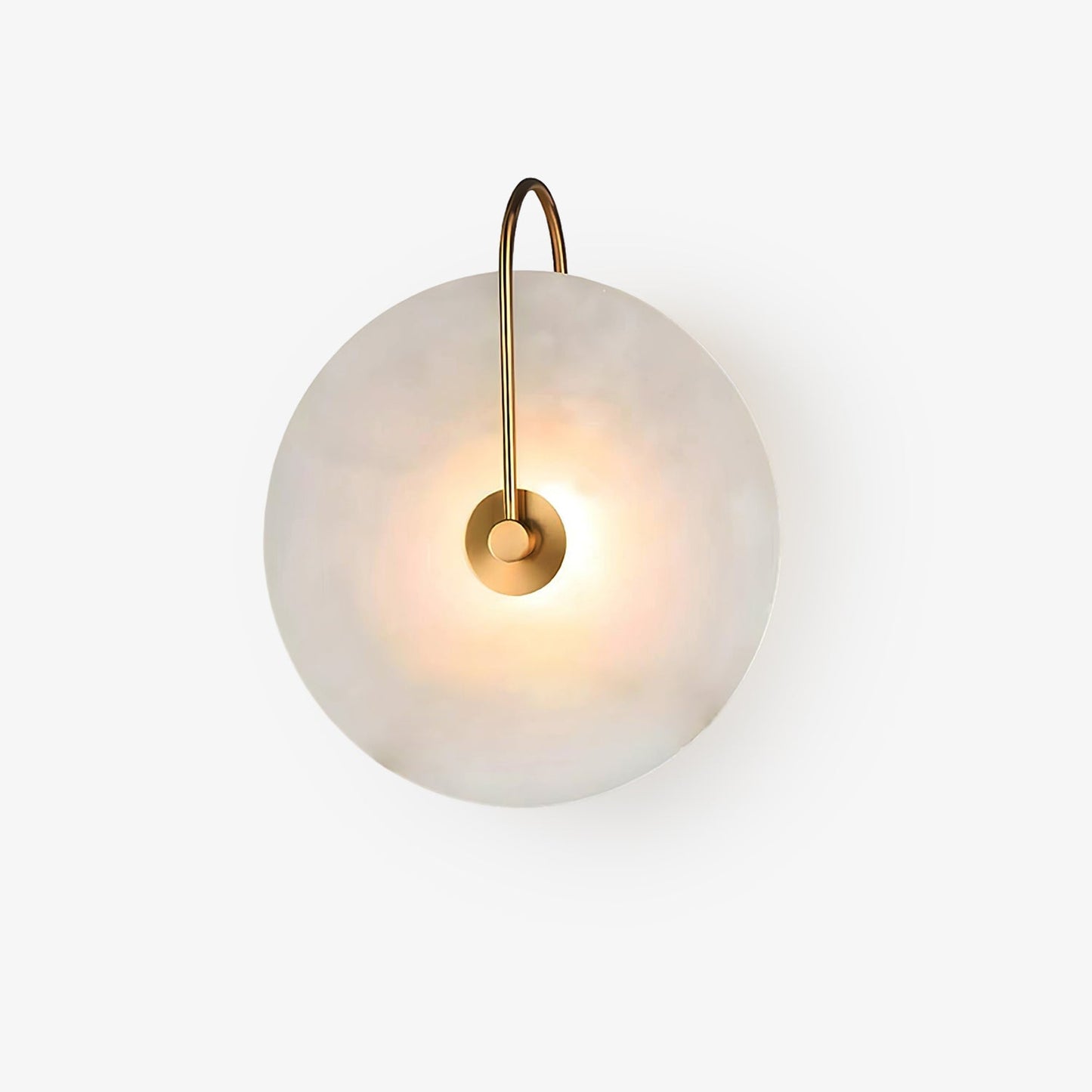 Alabaster wall light with a round shade