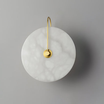 Alabaster wall light with a round shade