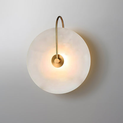 Alabaster wall light with a round shade