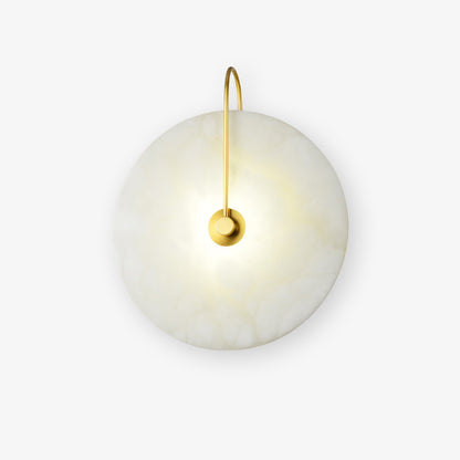Alabaster wall light with a round shade