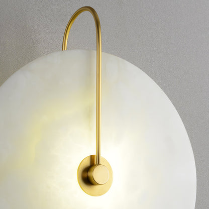 Alabaster wall light with a round shade