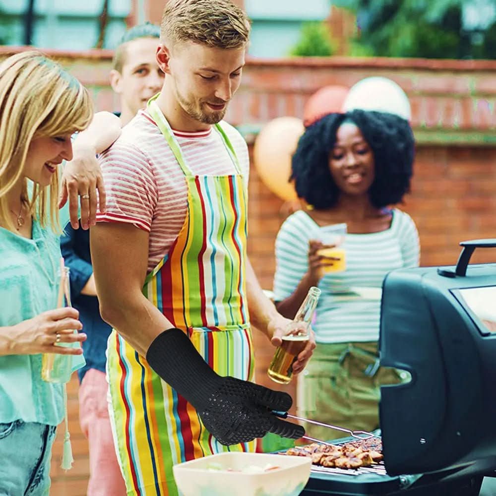 Rękawice Grillowe Odporne na Wysoką Temperaturę do Grillowania, Pieczenia i Gotowania