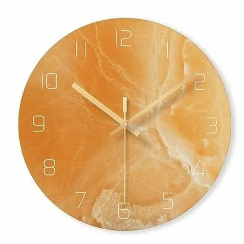 Marble-effect wall clock