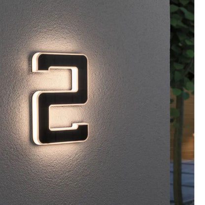 Podświetlany Numer Domu LED z Zasilaniem 12V do Montażu Zewnętrznego