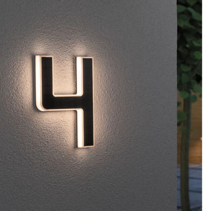 Podświetlany Numer Domu LED z Zasilaniem 12V do Montażu Zewnętrznego