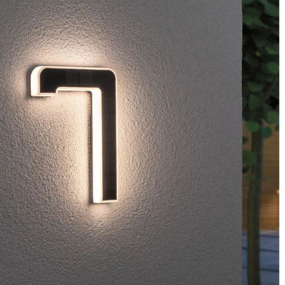 Podświetlany Numer Domu LED z Zasilaniem 12V do Montażu Zewnętrznego