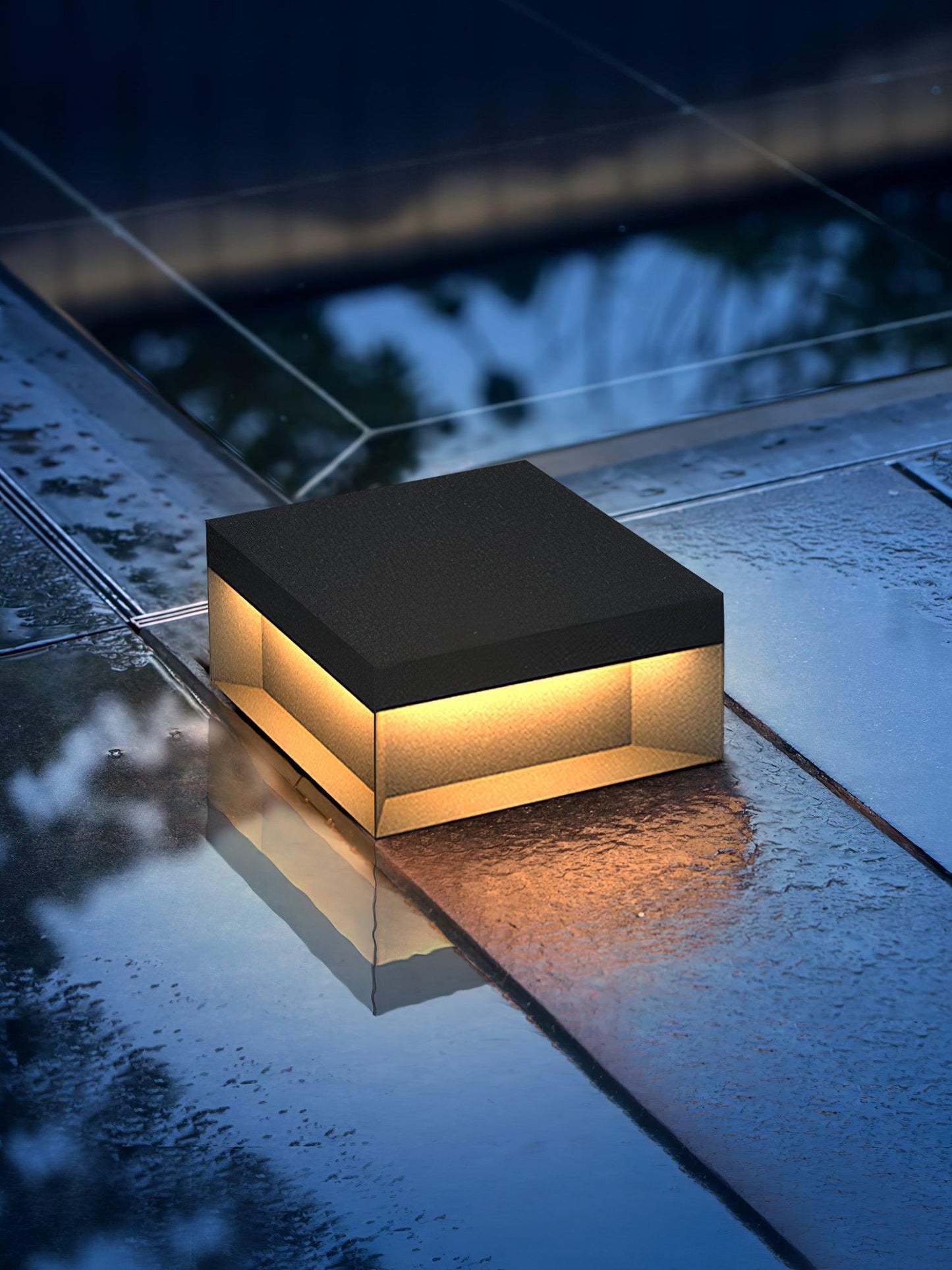 Zwarte doos lantaarnpaal voor buitenZewnętrzna lampa ogrodowa LED z obudową metalowo-akrylową i stopniem ochrony IP65
