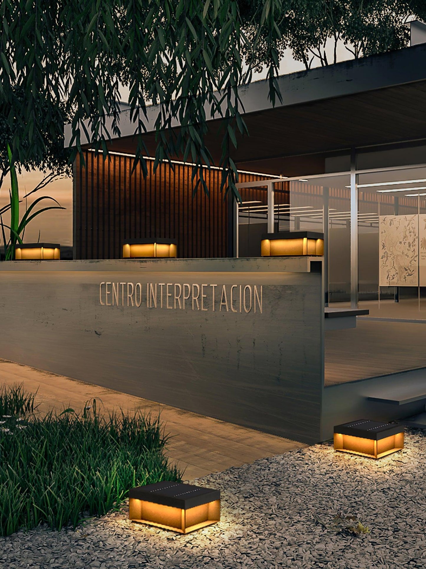 Zwarte doos lantaarnpaal voor buitenZewnętrzna lampa ogrodowa LED z obudową metalowo-akrylową i stopniem ochrony IP65