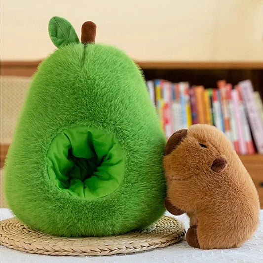 Peluche 2-en-1 avocat et capybara