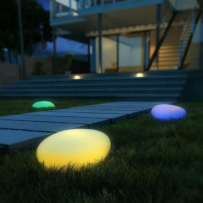 Lampa Ogrodowa LED z Efektem Kamiennej Bryły, Pilotem i Zmianą Kolorów