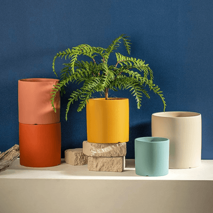 Ceramiczna Doniczka z Podstawką i Otworem Odpływowym do Roślin Domowych