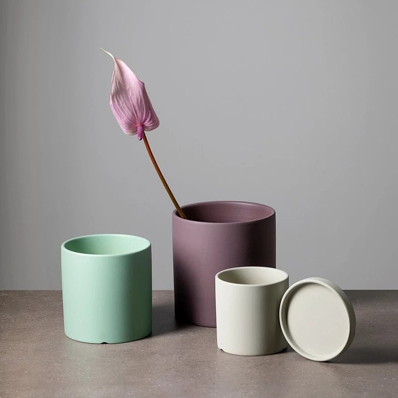 Ceramiczna Doniczka z Podstawką i Otworem Odpływowym do Roślin Domowych