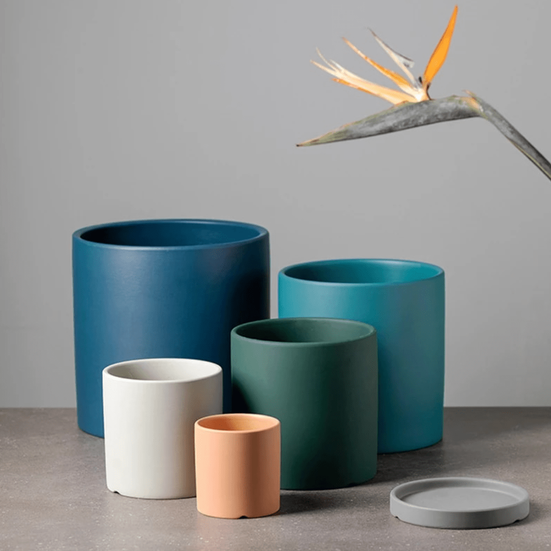 Ceramiczna Doniczka z Podstawką i Otworem Odpływowym do Roślin Domowych