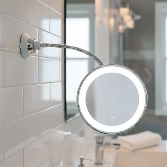 LED mirror with 10x magnification