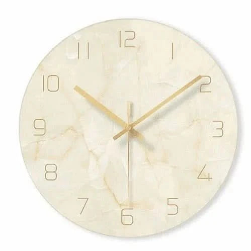 Marble-effect wall clock