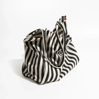 Torba Tote w Paski z Długimi Ramiączkami do Codziennego Użytku