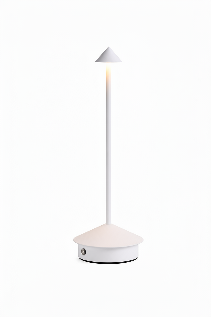 Bezdrátová stolní lampa s kuželovým stínidlem