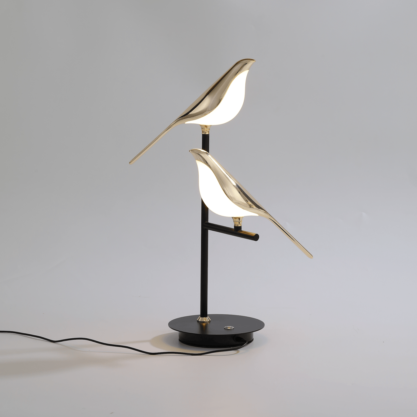 Lampka biurkowa LED z dekoracją ptaka i regulowaną temperaturą światła