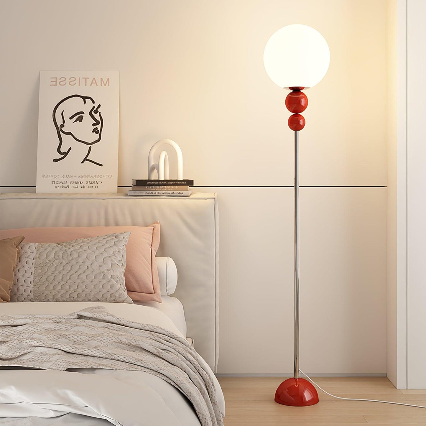 Lampa podłogowa LED E27 metalowo-akrylowa 150 cm z przełącznikiem nożnym