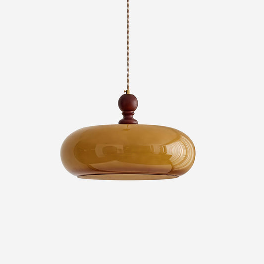 Lampe suspendue avec abat-jour ambré