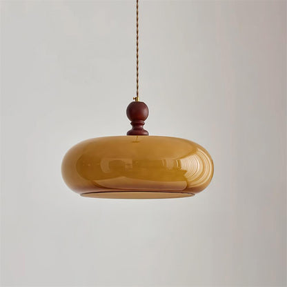 Lampe suspendue avec abat-jour ambré