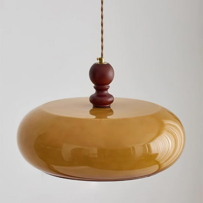 Lampe suspendue avec abat-jour ambré