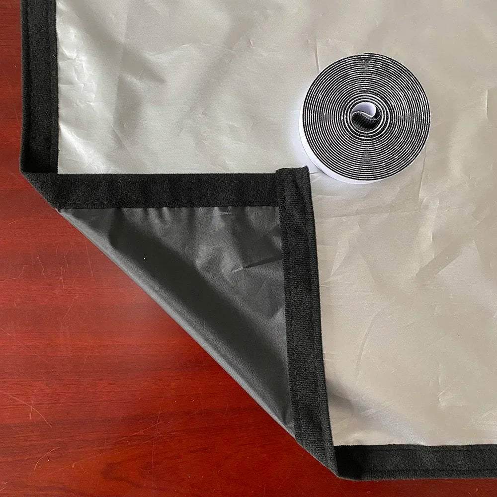 Blackout curtain with hook-and-loop fastening