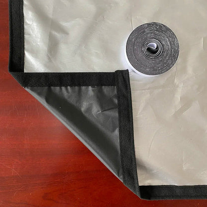 Blackout curtain with hook-and-loop fastening