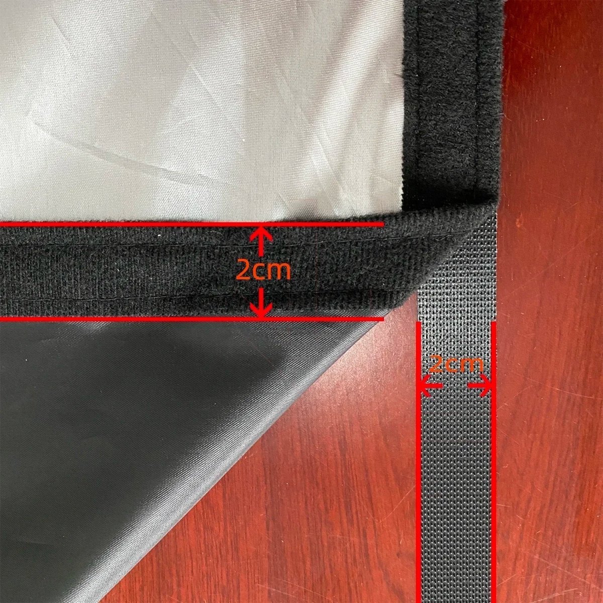 Blackout curtain with hook-and-loop fastening