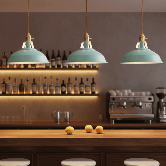 Pendant lamp with a metal shade