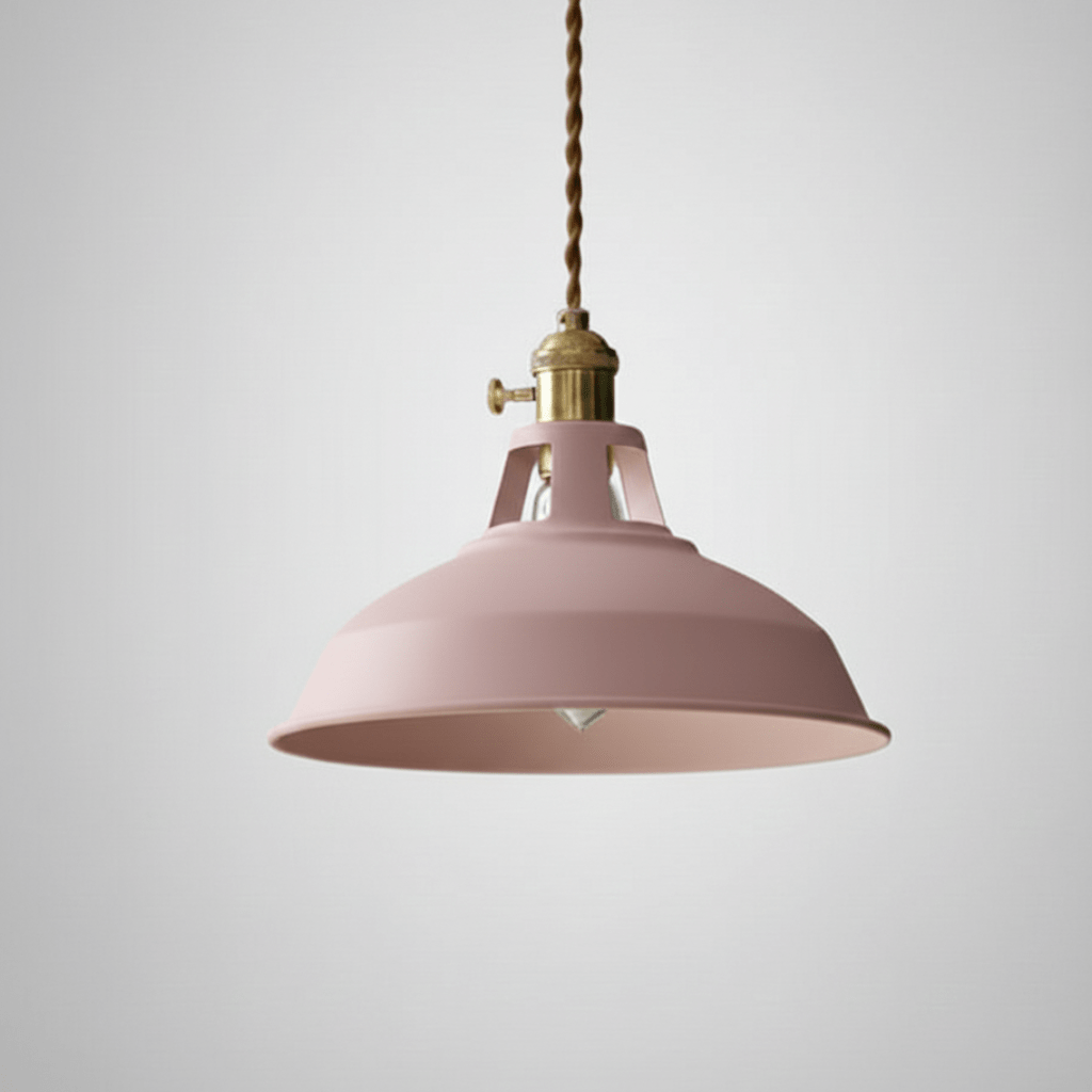 Lampa Wisząca z Metalowym Kloszem E26 i Regulowaną Długością Zawieszenia