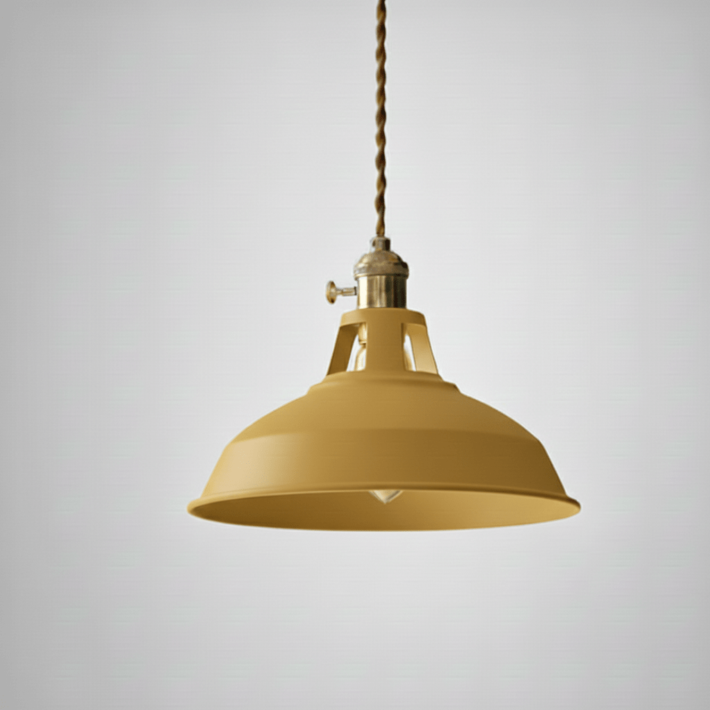 Lampa Wisząca z Metalowym Kloszem E26 i Regulowaną Długością Zawieszenia