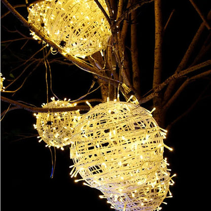 Kula LED z Wzorem Rattanowym do Tarasu, Balkonu i Ogrodu