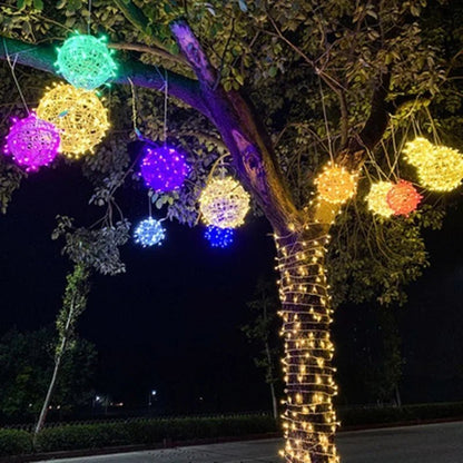 Kula LED z Wzorem Rattanowym do Tarasu, Balkonu i Ogrodu