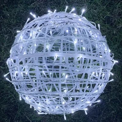 Kula LED z Wzorem Rattanowym do Tarasu, Balkonu i Ogrodu