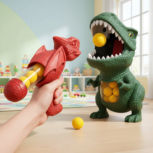 Wyrzutnia piłeczek cel dinozaur
