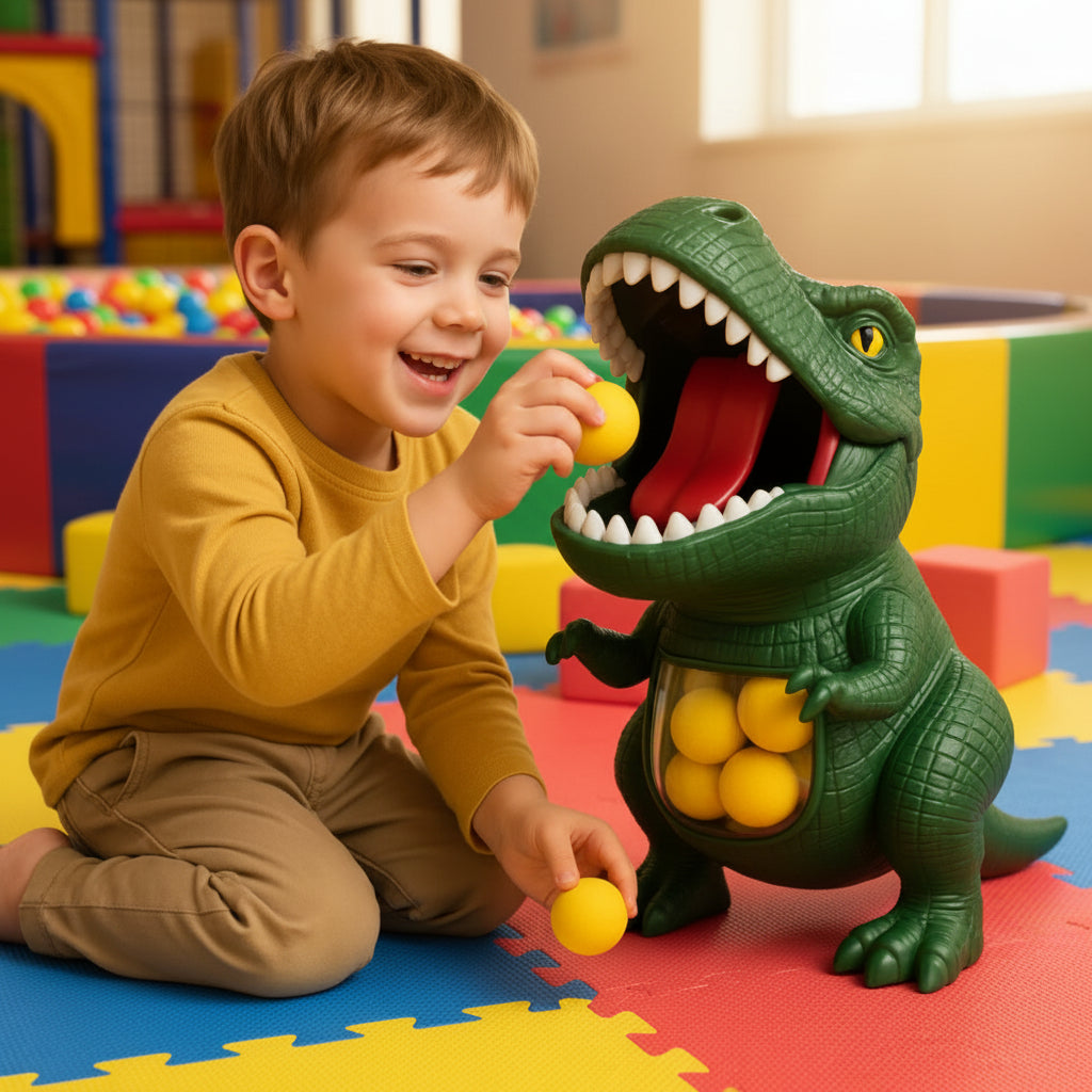 Zestaw Wyrzutni z Piankowymi Piłeczkami i Celem Dinozaura dla Dzieci