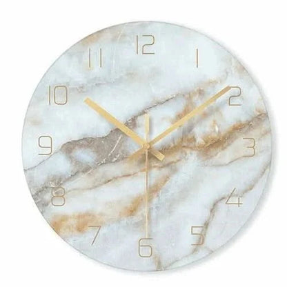 Marble-effect wall clock