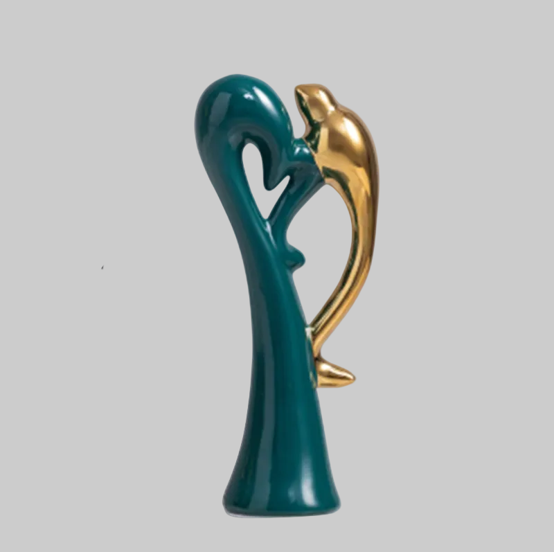 Ceramiczna Figurki Gołębi z Podstawą Dekoracyjną do Wnętrz