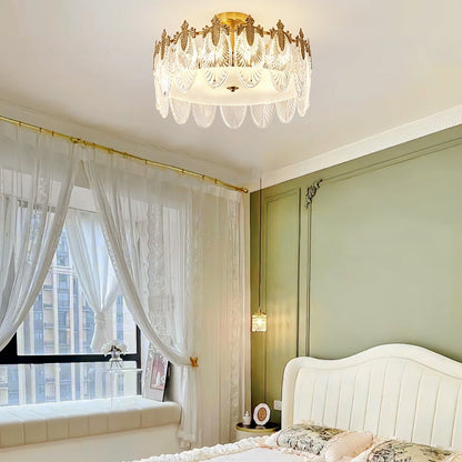 Żyrandol szklany okrągły E14 z regulowaną wysokością zawieszenia