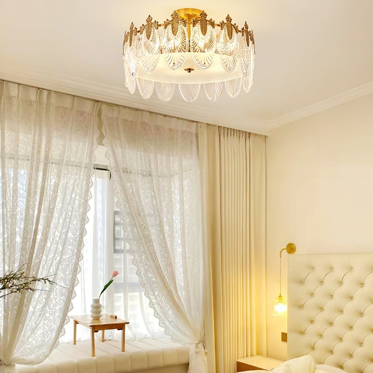 Żyrandol szklany okrągły E14 z regulowaną wysokością zawieszenia